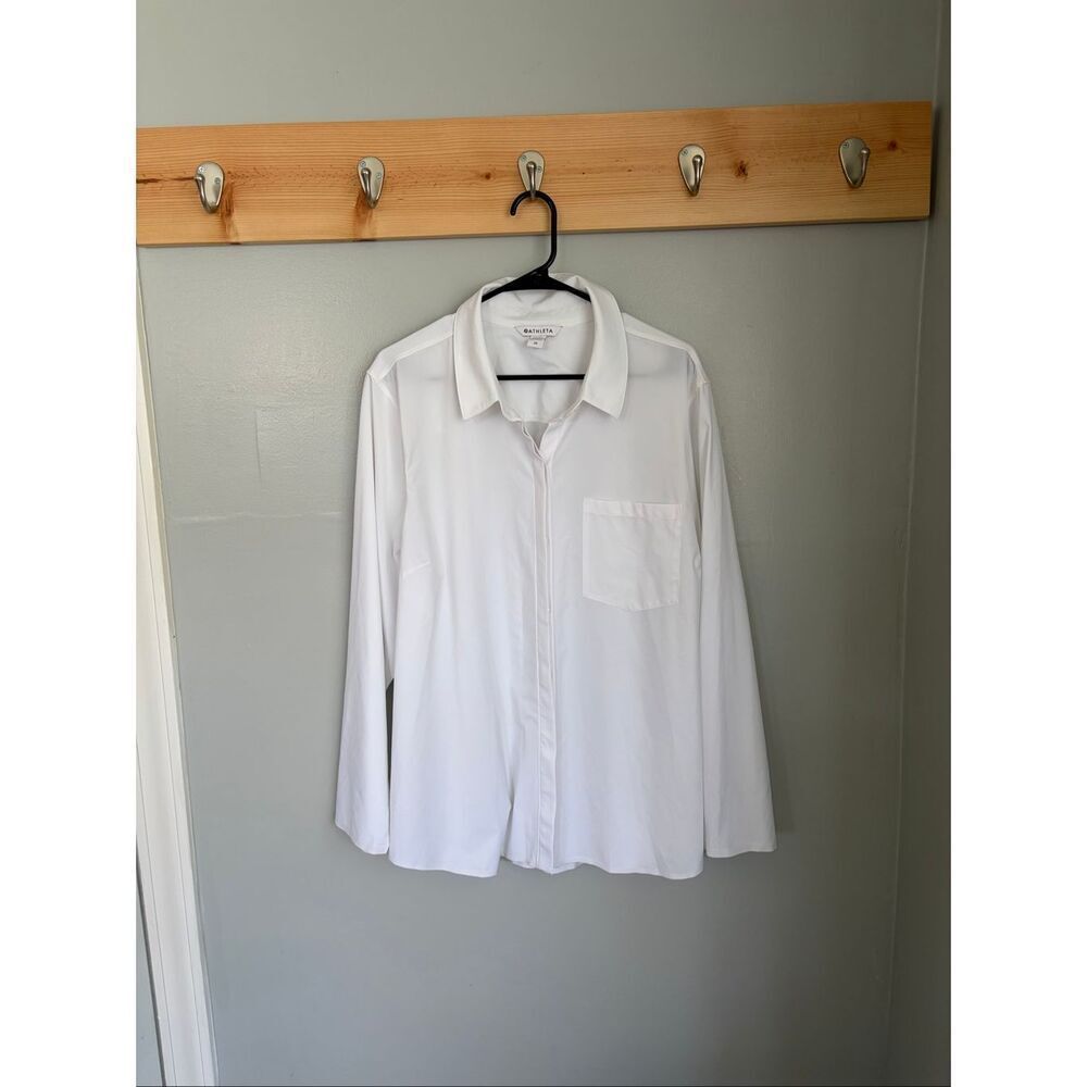 Athleta Midday Relaxed Poplin Shirt Quick Dry Performance Button Down 2X